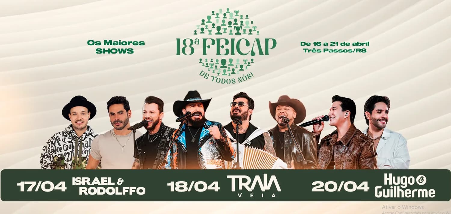 Shows da 18ª FEICAP são cancelados por baixa procura de ingressos