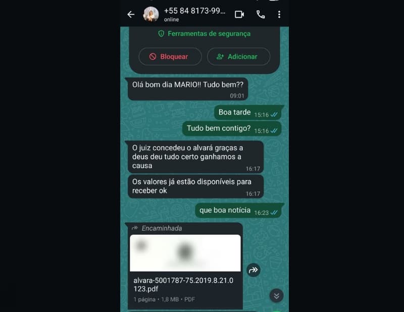 Estelionatário tenta aplicar golpe do falso advogado em locutor da Rádio Querência