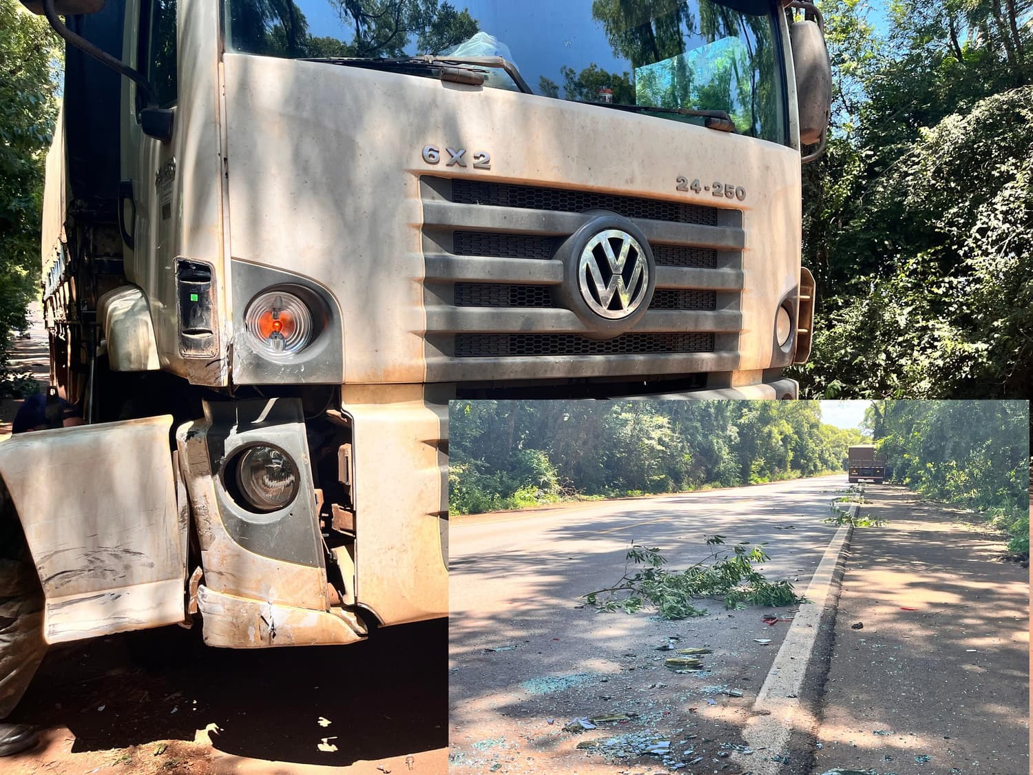 Acidente na ERS-155 envolve carro e caminhão no trecho entre Santo Augusto e Ijuí