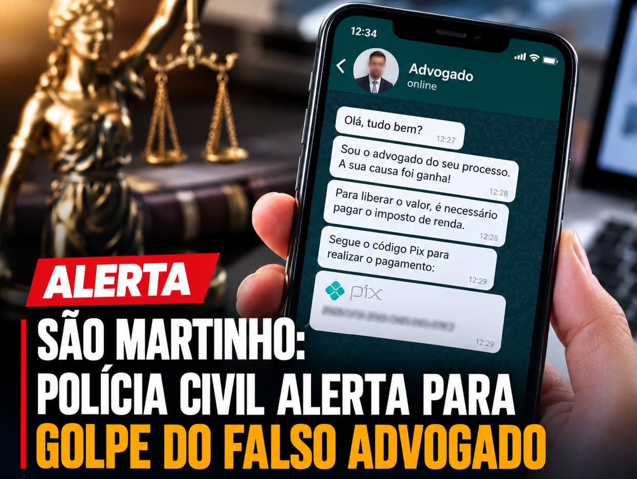 Polícia Civil alerta para golpe do falso advogado pelo WhatsApp em São Martinho