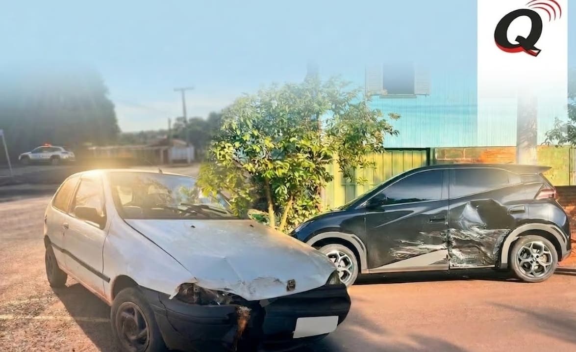 Colisão entre dois veículos com danos materiais ocorreu nesta quarta-feira em Santo Augusto