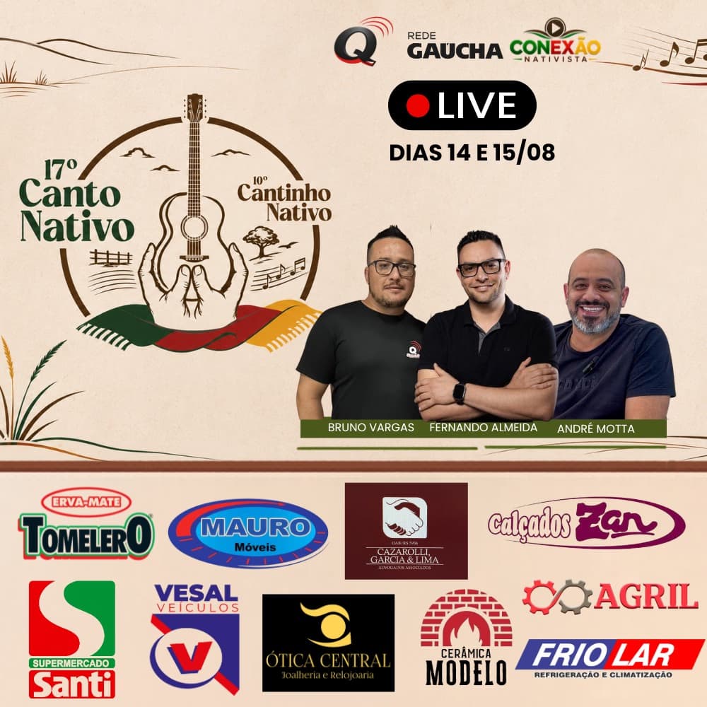 Canto Nativo e Cantinho Nativo movimentam Santo Augusto nesta sexta e sábado