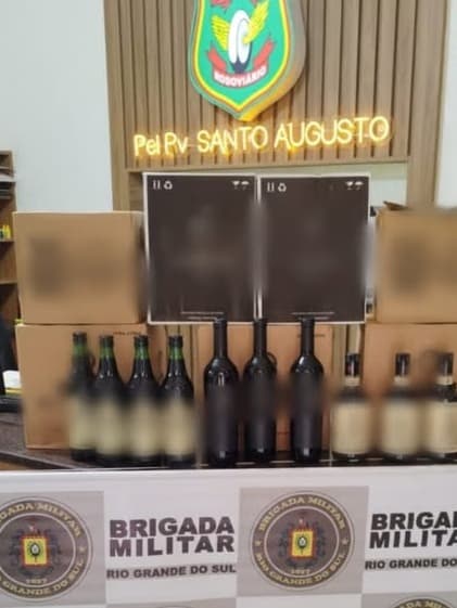 Brigada Militar apreende bebidas de origem estrangeira em Santo Augusto