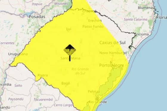 Inmet e Defesa Civil emitem alertas para temporais em praticamente todo o RS