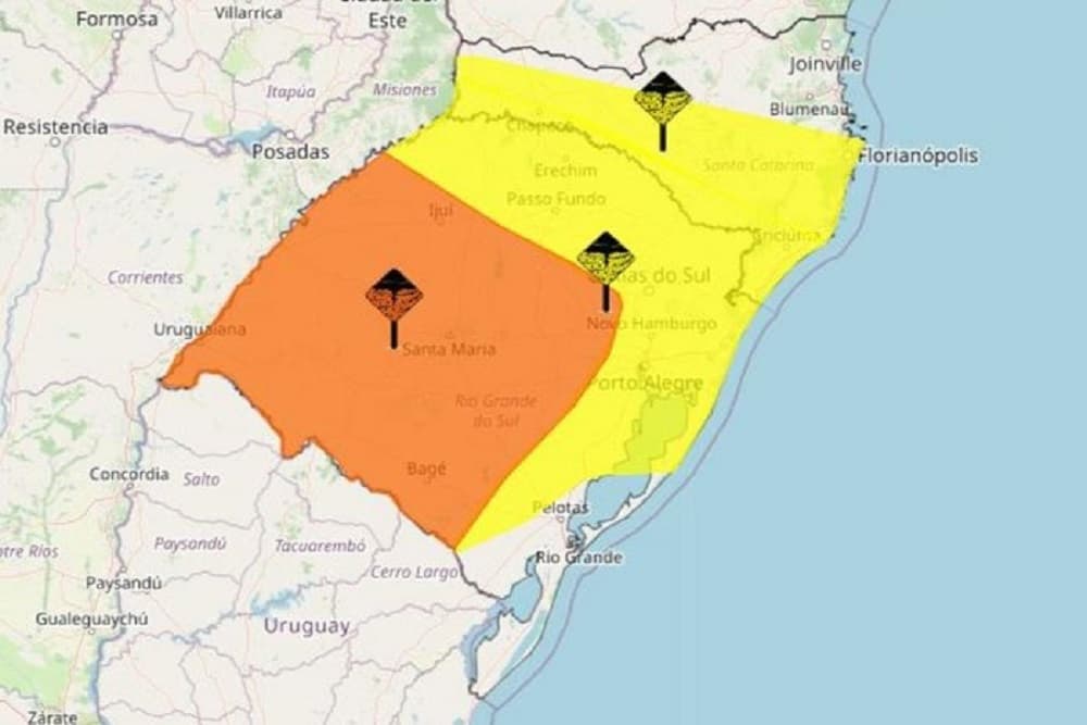 Inmet emite dois novos alertas de tempestade para o RS