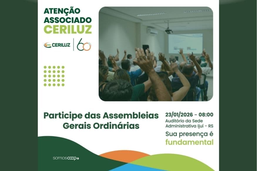 Grupo CERILUZ realiza assembleias gerais e eleição de novas diretorias no dia 23 de janeiro