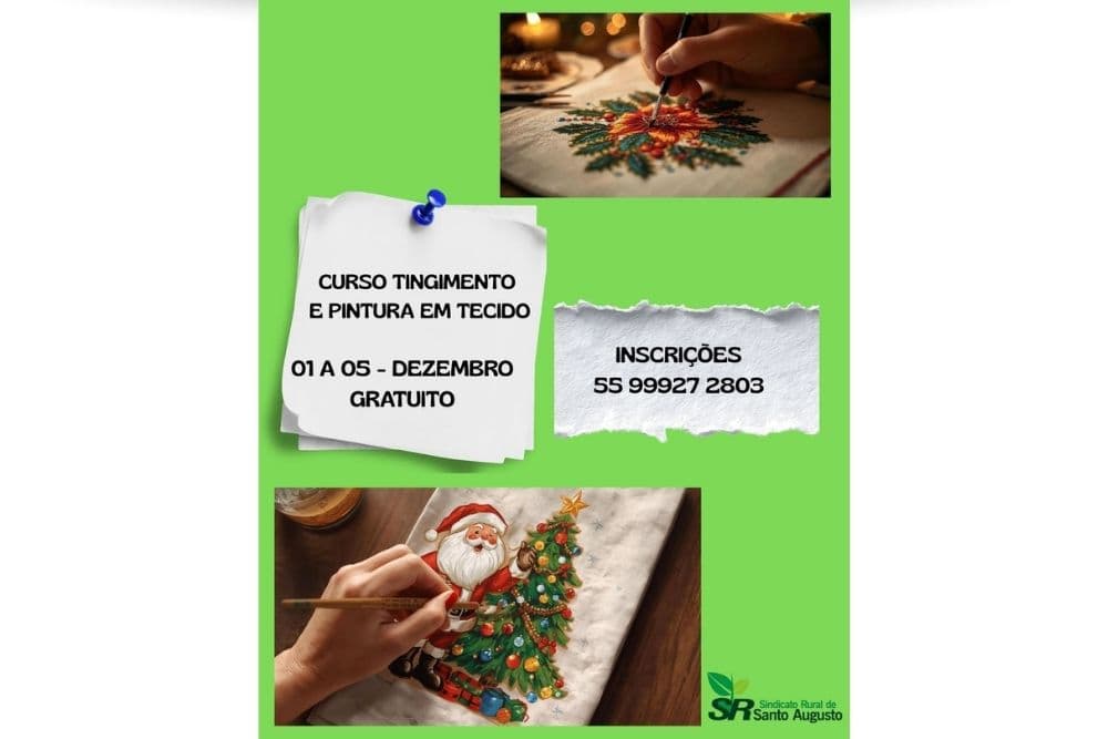 Sindicato Rural de Santo Augusto oferece curso gratuito de tingimento e pintura em tecido