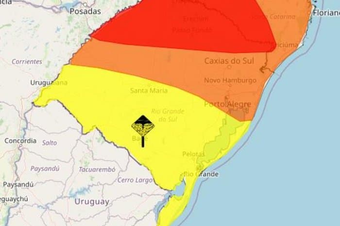 Inmet emite três alertas para risco de temporal no RS entre sexta-feira e sábado
