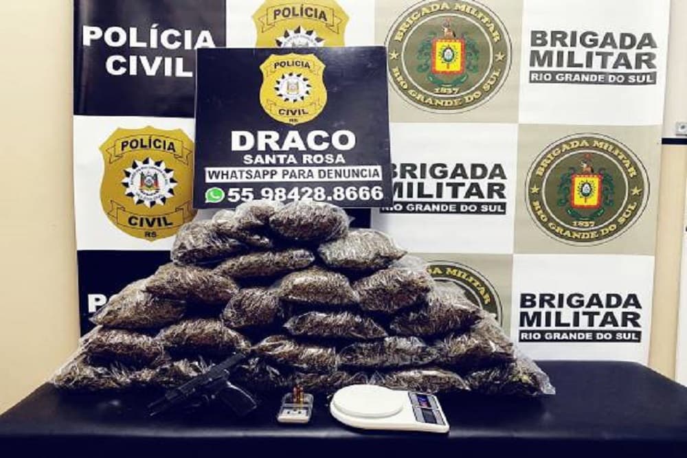 Homem é preso com 13kg de drogas em apartamento em Santa Rosa