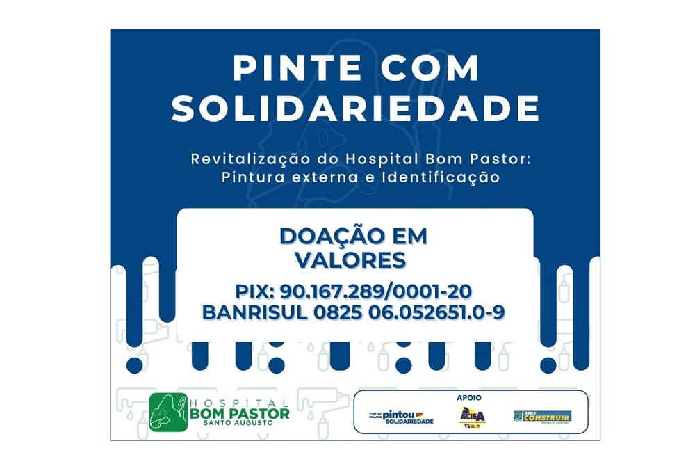 Campanha 'Pinte com Solidariedade' visa revitalizar o Hospital Bom Pastor com apoio da comunidade