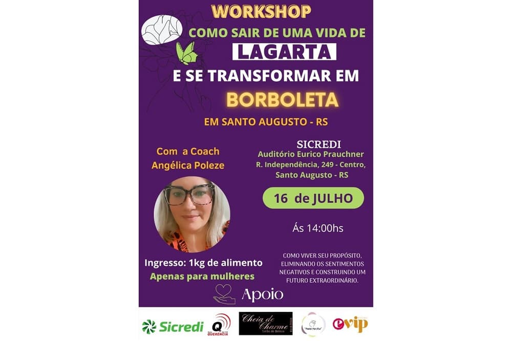 Angélica Poleze fará Workshop em Santo Augusto