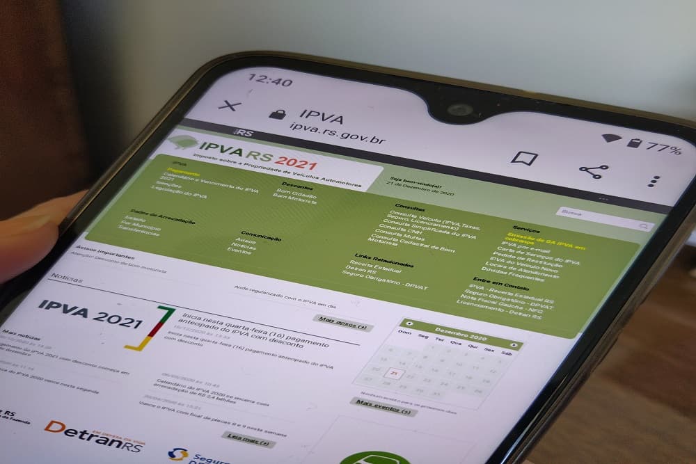 IPVA 2021 pode ser pago pela internet nos bancos credenciados