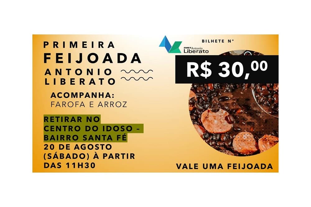 Escola Antonio Liberato Promove Feijoada no próximo sábado