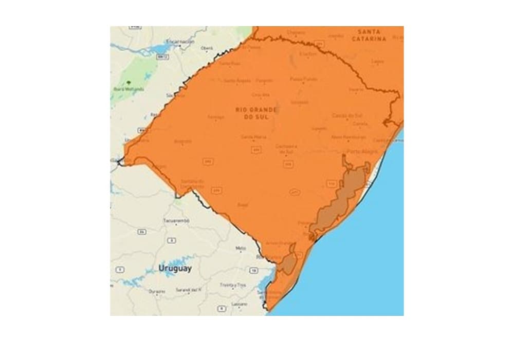 Inmet alerta para temporal em praticamente todo o Rio Grande do Sul nesta sexta-feira