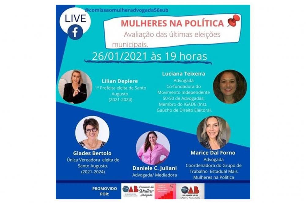 Grupo Mais Mulheres na Política debaterá eleições municipais