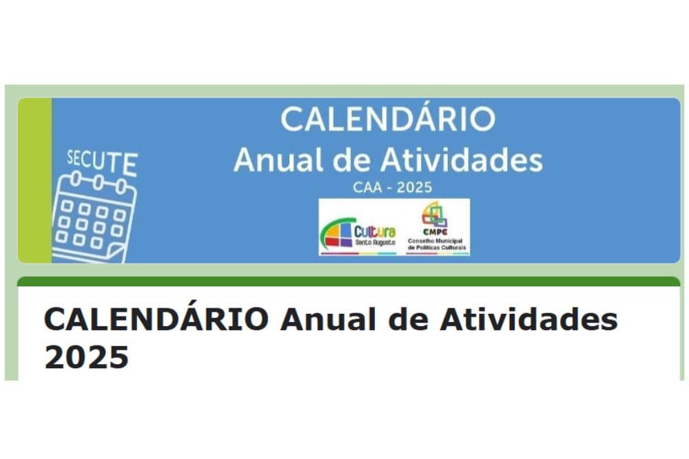 Entidades e promotores de eventos devem preencher o Calendário Anual de Atividades 2025 de Santo Augusto