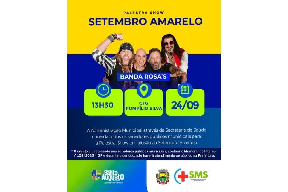 Prefeitura de Santo Augusto não terá atendimento à tarde nesta quarta-feira