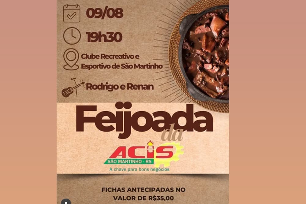 ACIS de São Martinho realiza a tradicional feijoada neste sábado