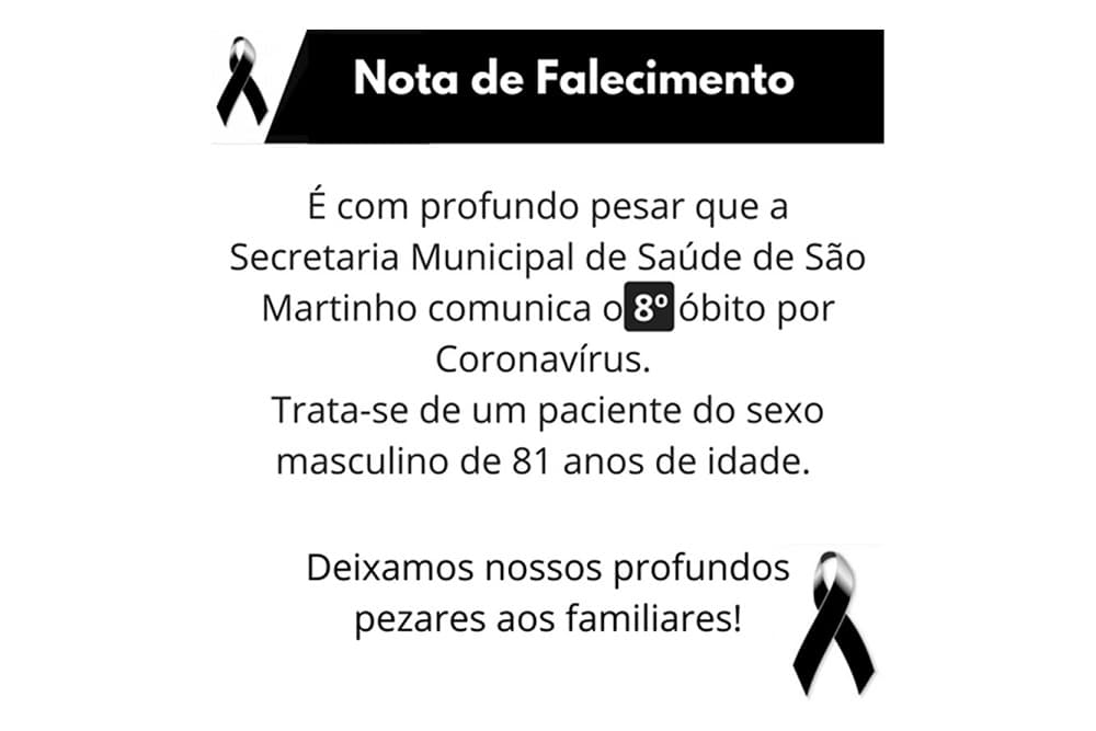 São Martinho registra 8º óbito por Covid-19