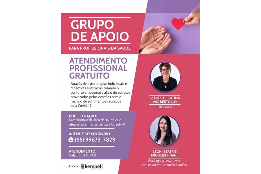 Voluntárias criam grupo de apoio para profissionais da saúde em Santo Augusto