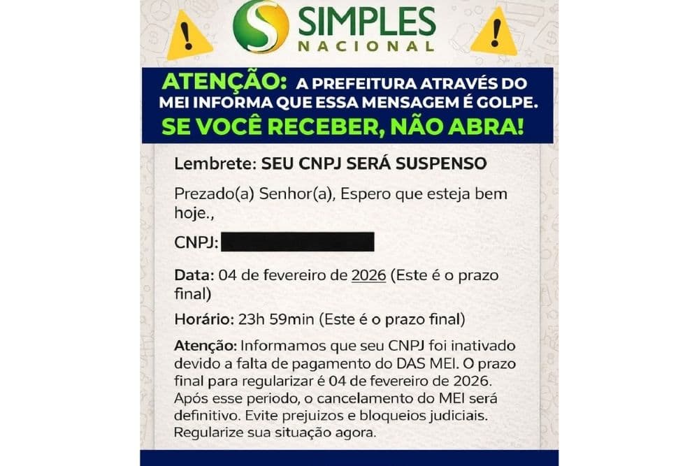 Prefeitura alerta MEIs sobre golpe envolvendo falsas notificações do Simples Nacional