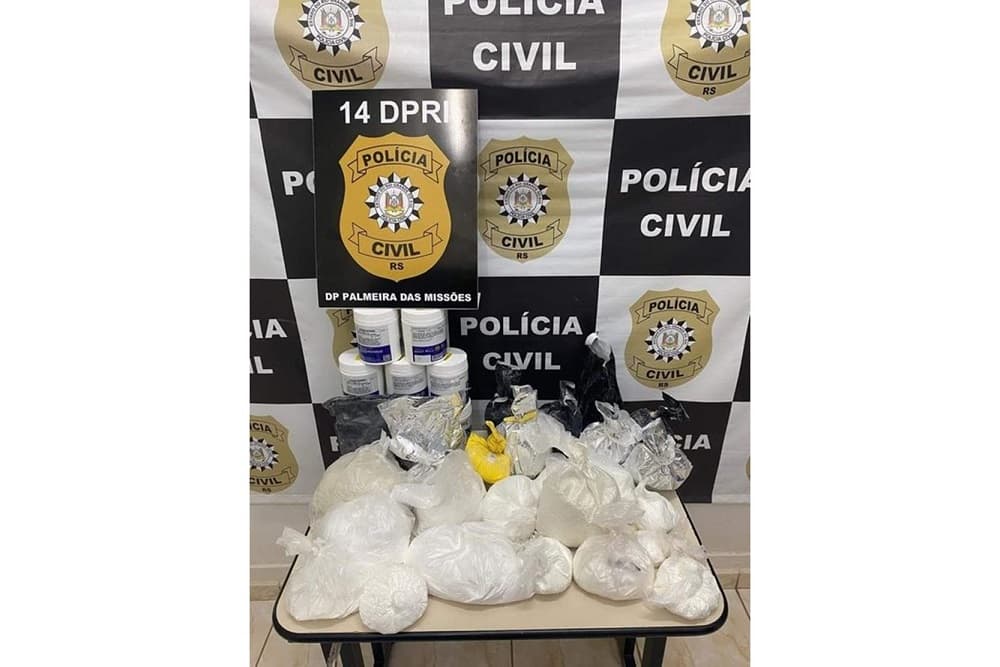 Polícia Civil apreende 15 kg de cocaína em Palmeira das Missões