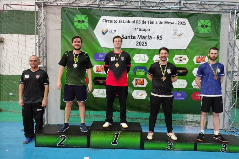 Santo-augustense Carlos Alberto Zaro é vice-campeão na 4ª etapa do Circuito Estadual de Tênis de Mesa