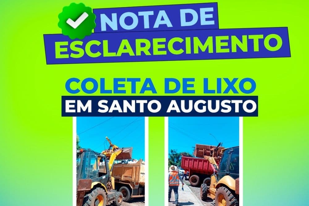 Coleta de lixo em Santo Augusto será regularizada até quarta-feira, informa Prefeitura