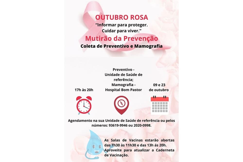 Mutirão da Prevenção em Santo Augusto: Cuide da sua saúde no Outubro Rosa!