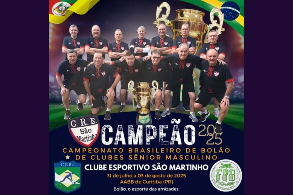 Clube Esportivo São Martinho conquista título inédito no Campeonato Brasileiro de Clubes Sênior Bola 23 Masculino 2025