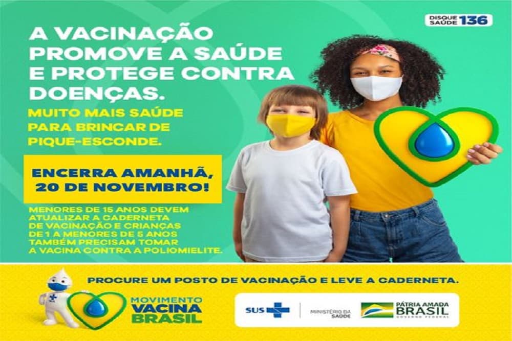 Encerra nesta sexta-feira a campanha de vacinação contra a poliomelite