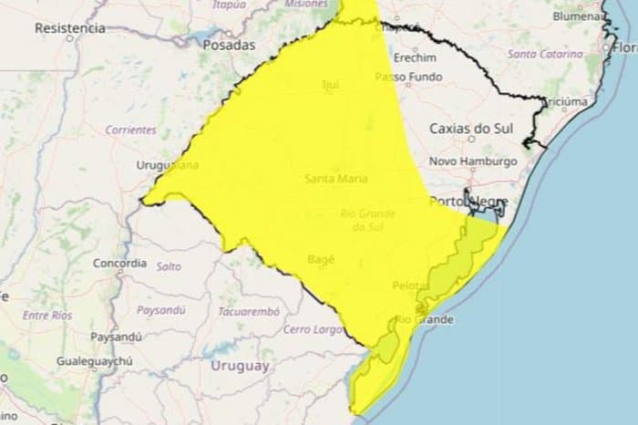 Inmet faz alerta e tempestade pode afetar grande parte do Estado nesta sexta-feira