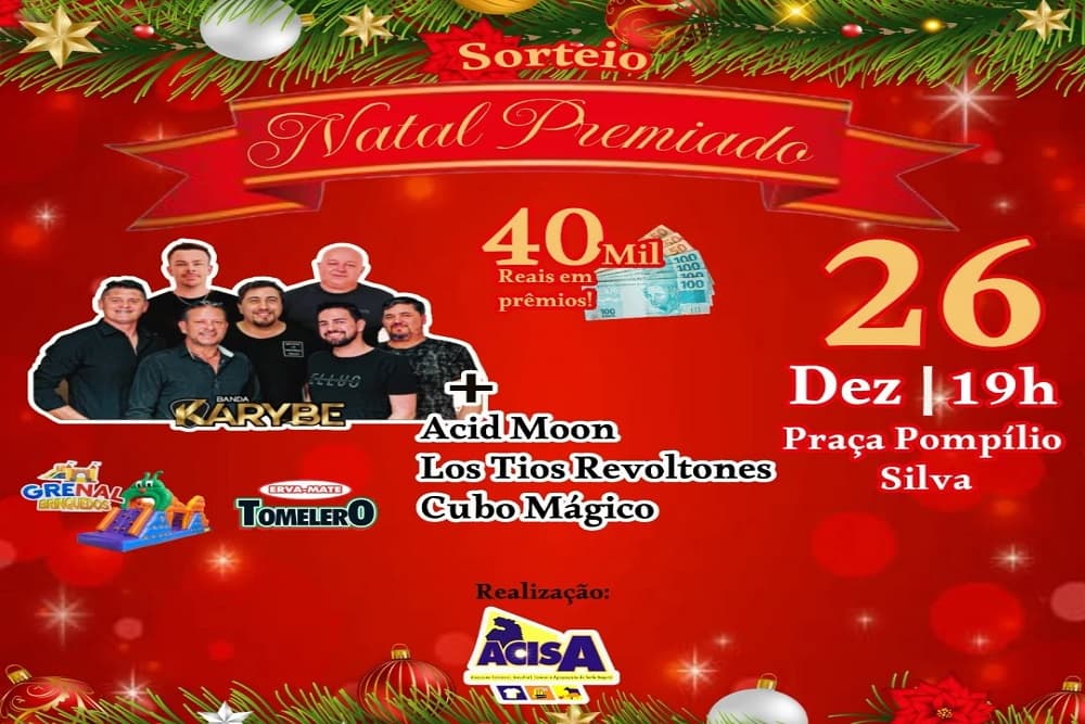 Sorteio da campanha Natal Premiado da ACISA acontece hoje à noite em Santo Augusto