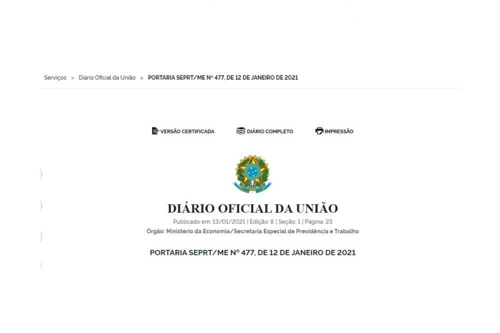 Publicada portaria com reajustes para aposentados em 2021