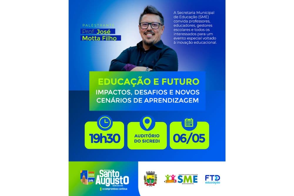 Santo Augusto promove encontro sobre inovação na educação nesta terça-feira