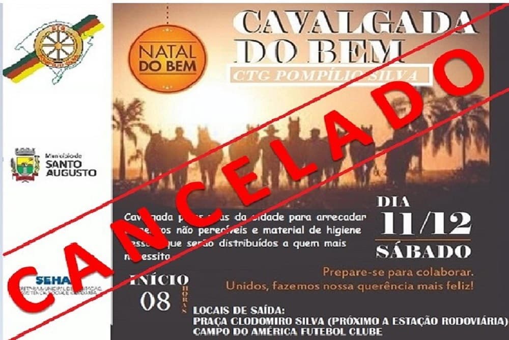 CTG Pompílio Silva cancela segunda edição da Cavalgada do Bem