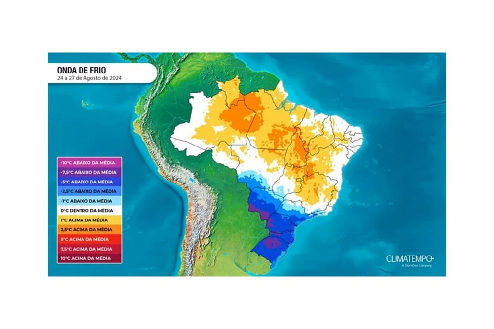 Com nova onda de frio, temperaturas vão de 29°C a 2°C nos próximos dias