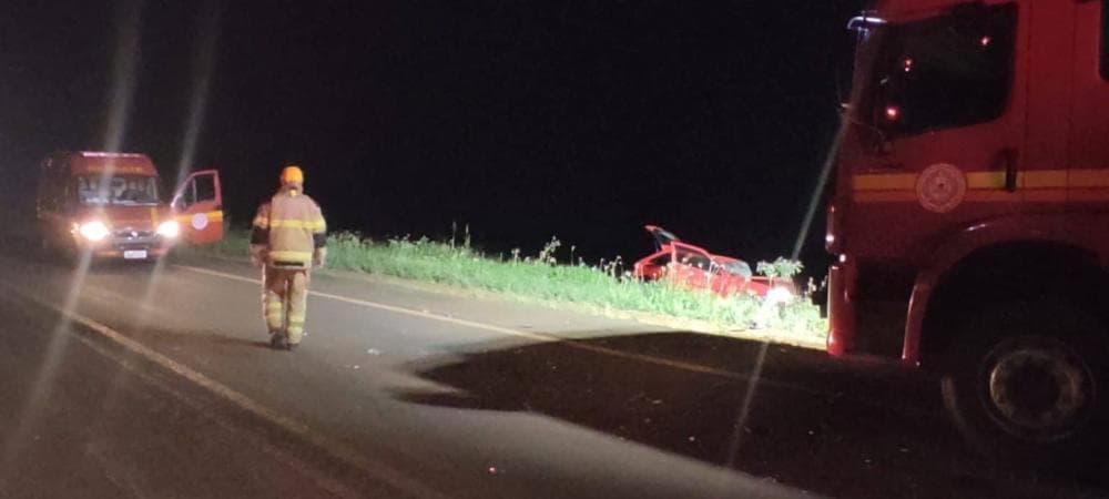 Grave acidente deixa duas pessoas feridas na BR-468, em Campo Novo