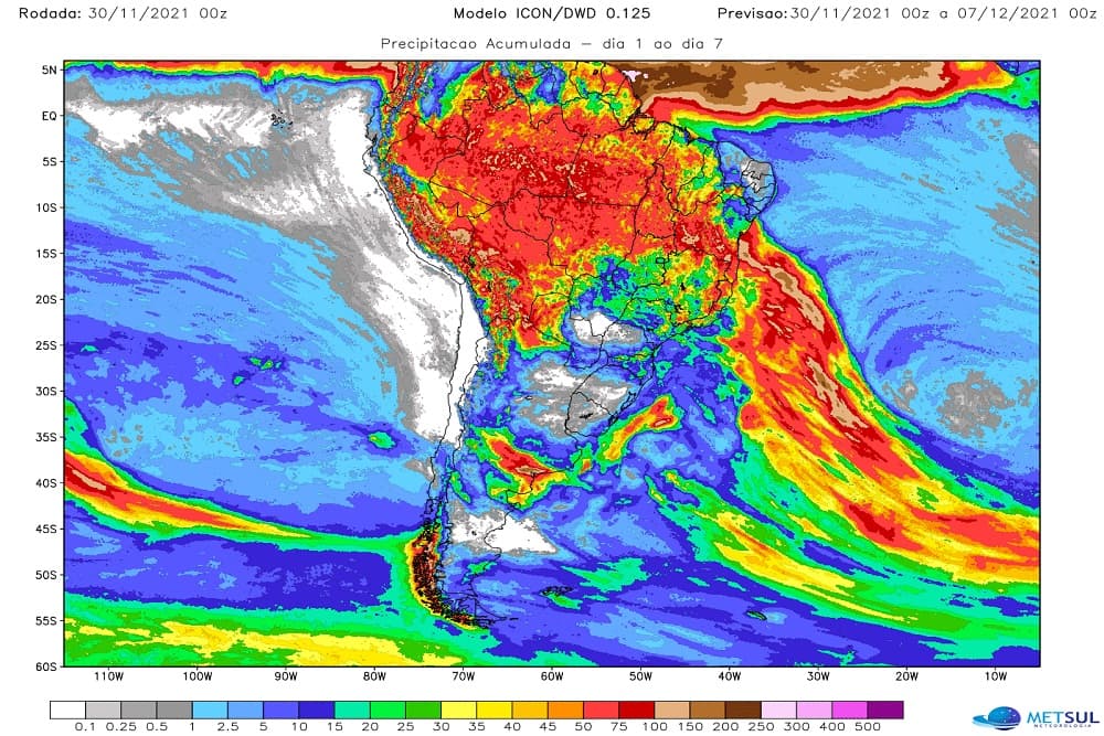 Zona de Convergência do Atlântico Sul deve trazer pouca chuva em dezembro no Sul do país