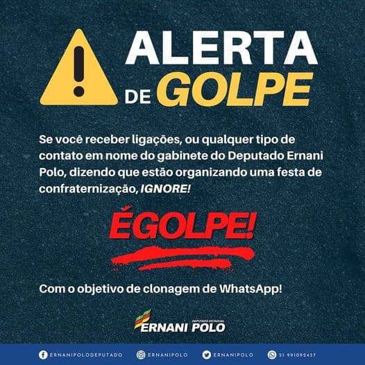 Estelionatários usam nome de deputado na tentativa de aplicar golpes