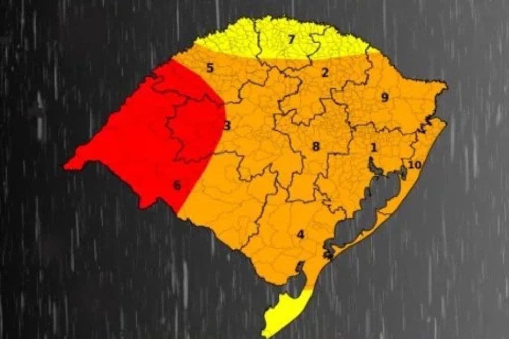 Defesa Civil faz alerta sobre tempo severo no RS