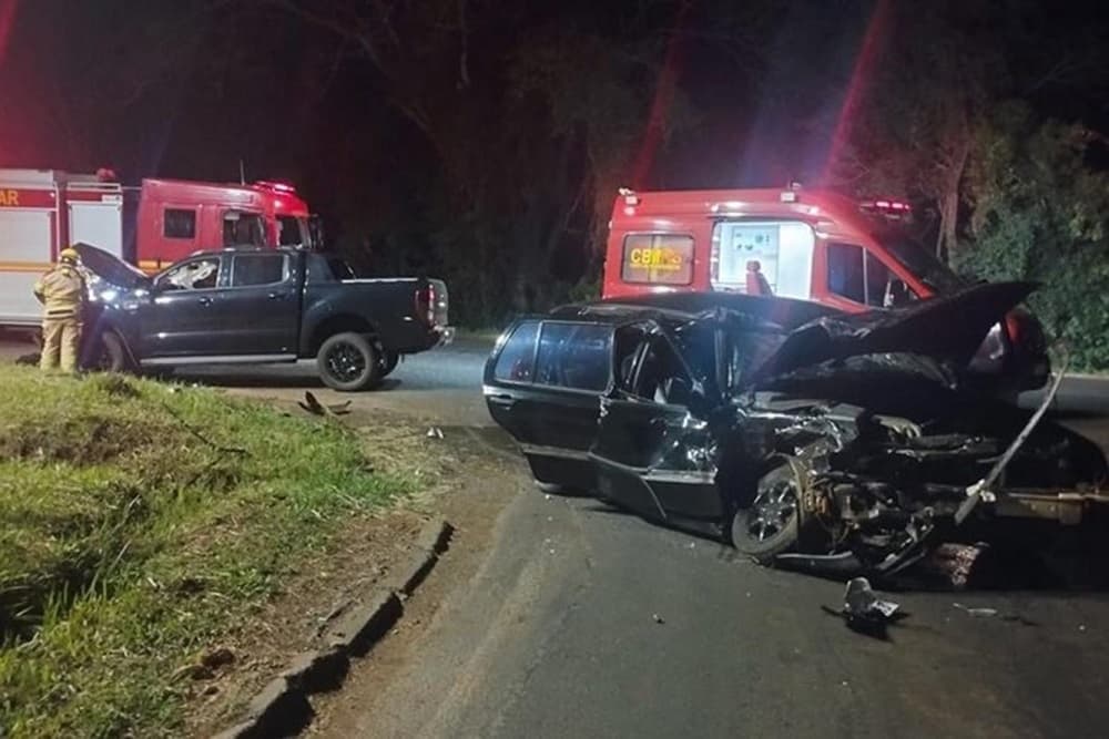 Motorista fica ferido em colisão na RS-344, em Santa Rosa