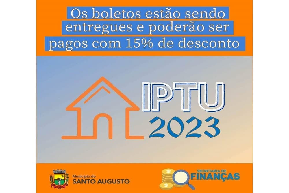 Santo Augusto| Começa a distribuição dos boletos do IPTU 2023