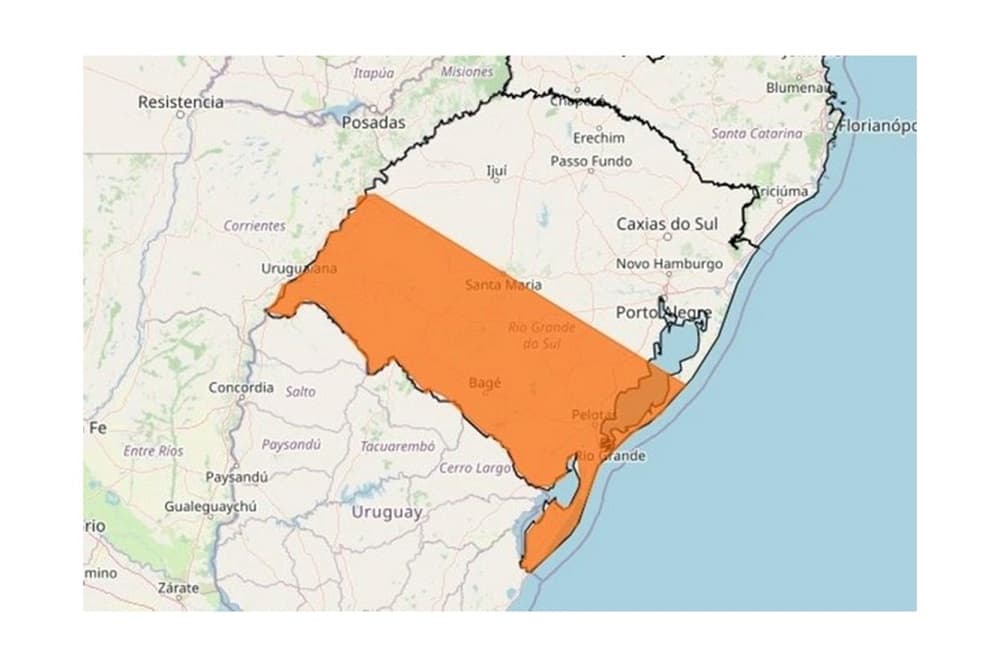Com a atuação de ciclone extratropical, Inmet emite alerta para temporal