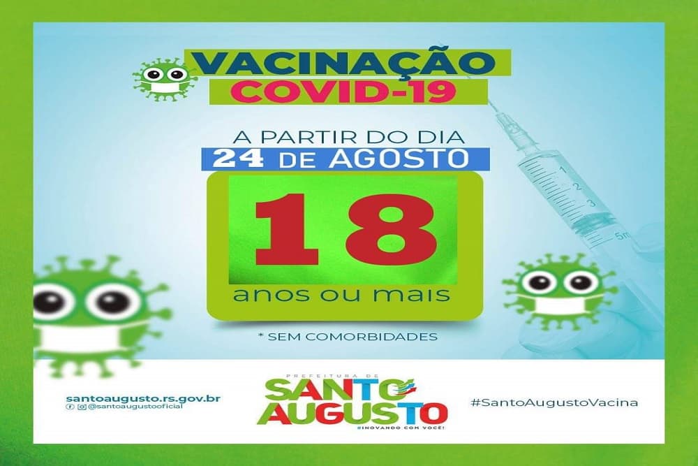 Vacina em Santo Augusto| 18 anos ou mais sem comorbidades
