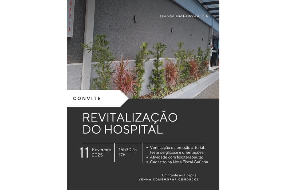 Hospital Bom Pastor de Santo Augusto vai comemorar revitalização com serviços gratuitos para a comunidade
