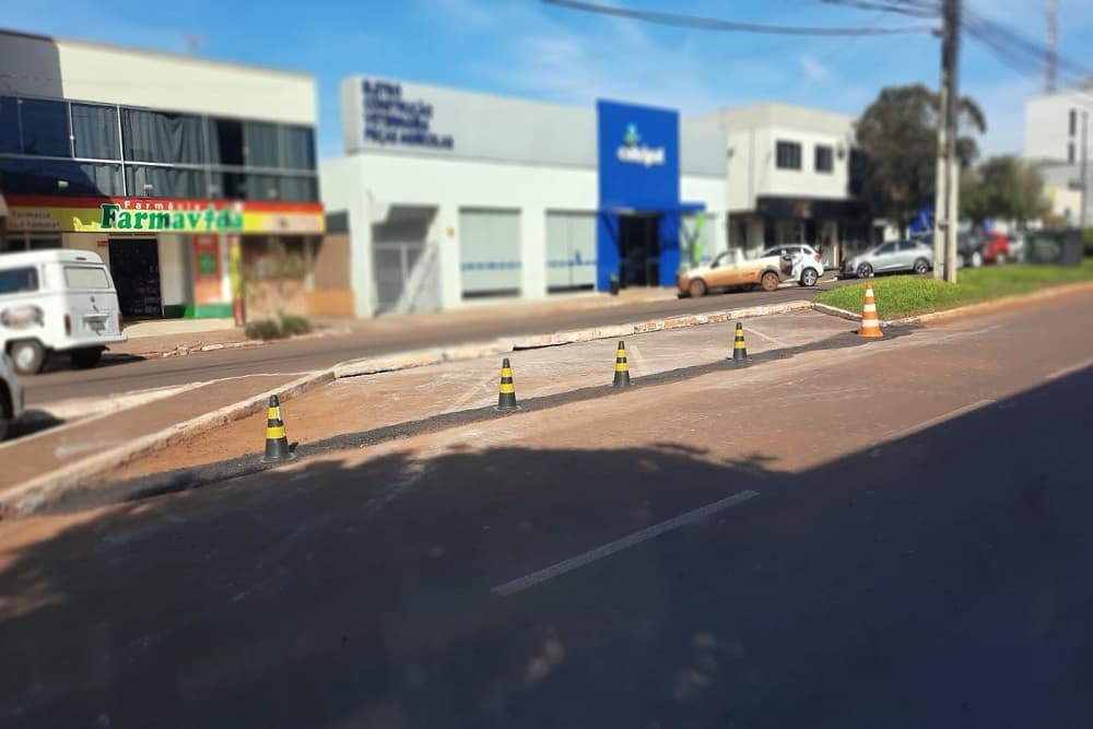 Prefeitura faz modificação no estacionamento oblíquo no Centro