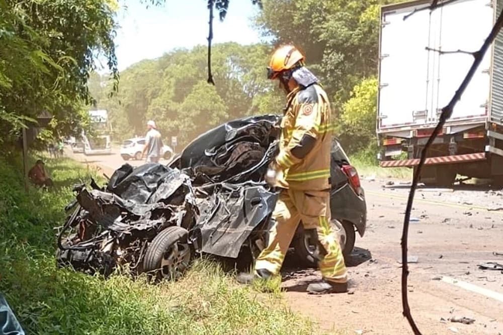 Colisão frontal na BR-158 entre Panambi e Condor deixa uma vítima fatal