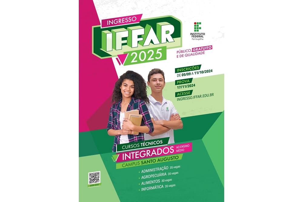 IFFar com inscrições abertas para os Cursos Técnicos Integrados ao Ensino Médio