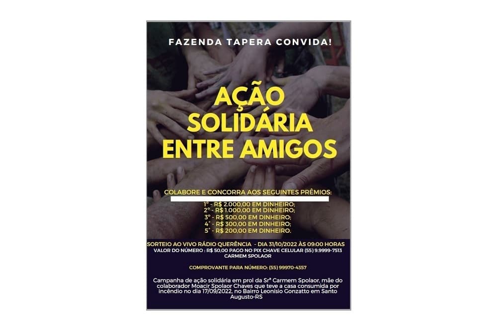 Ação Solidária visa auxiliar família a reconstruir casa em Santo Augusto